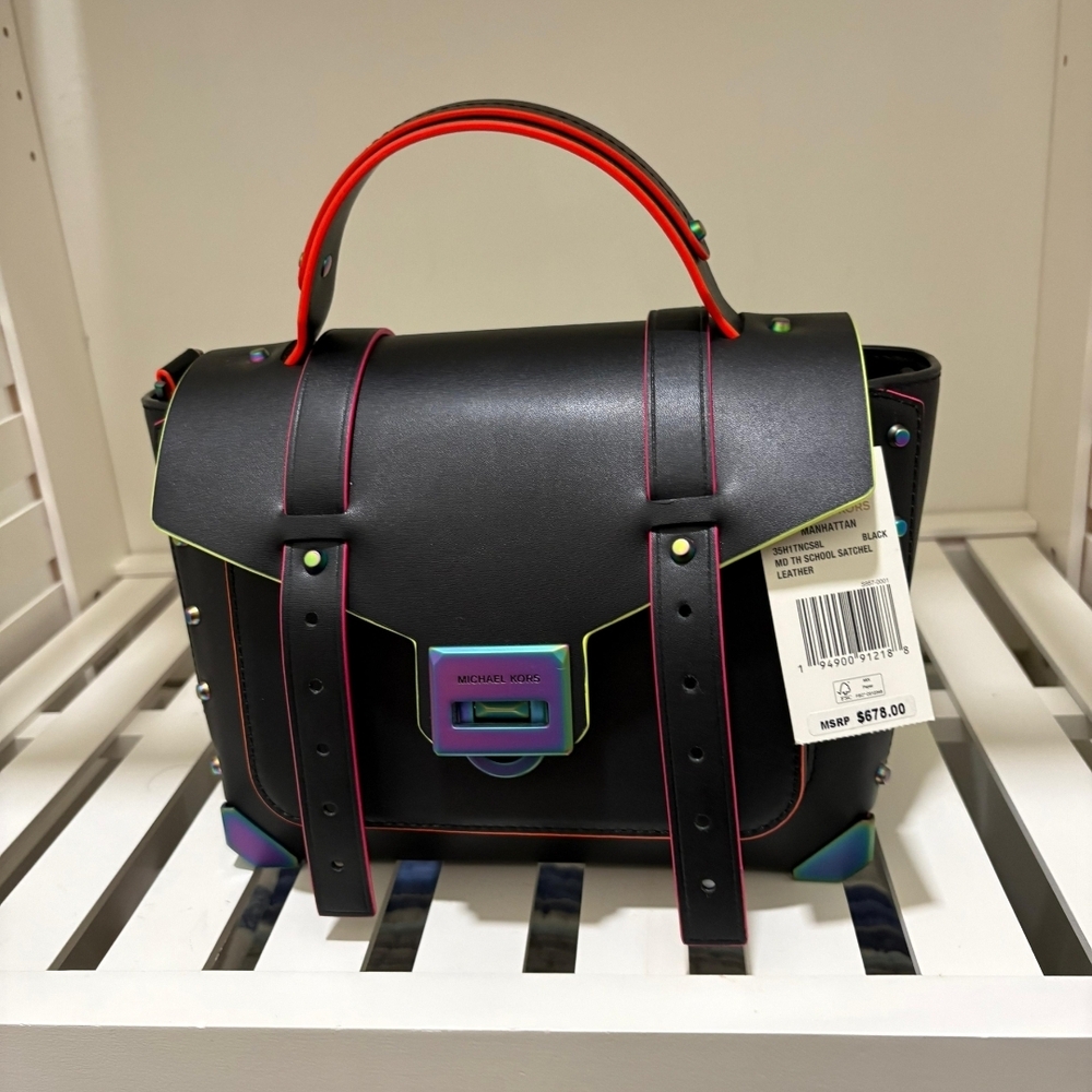 Michael Kors Black and Multicolor Satchel